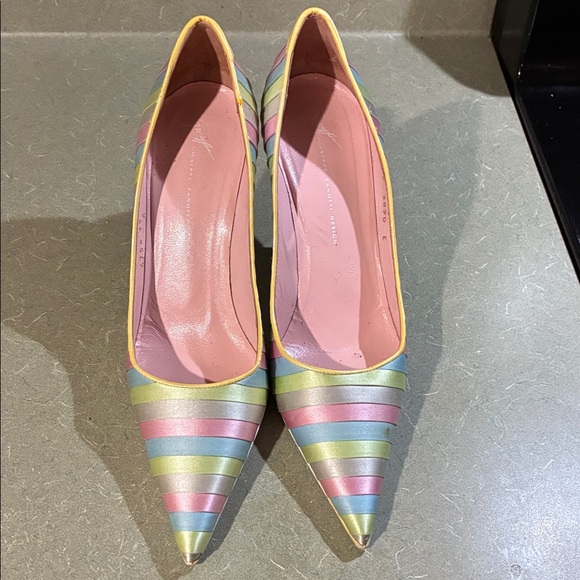 Giuseppe Zanotti Multicolor Striped Heels - Picture 1 of 8